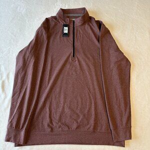 Straight Down Sweater Mens XL 1/4 Zip Pullover Red / Brown